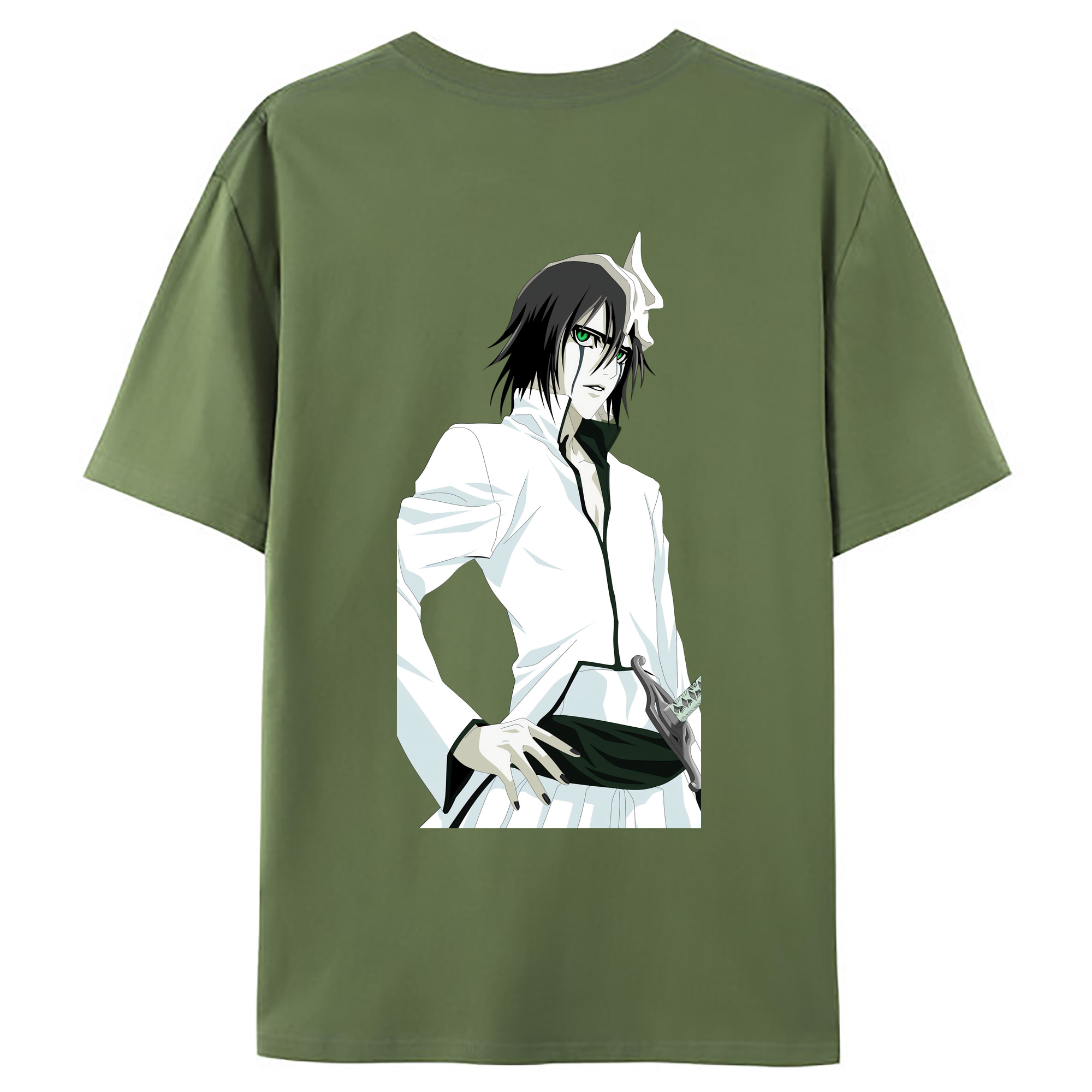 （画像用） ブリーチ ウルキオラ·シファー BLEACH Ulquiorra cifer 綿100％ メンズ半袖Tシャツ（バックプリント） 通気性